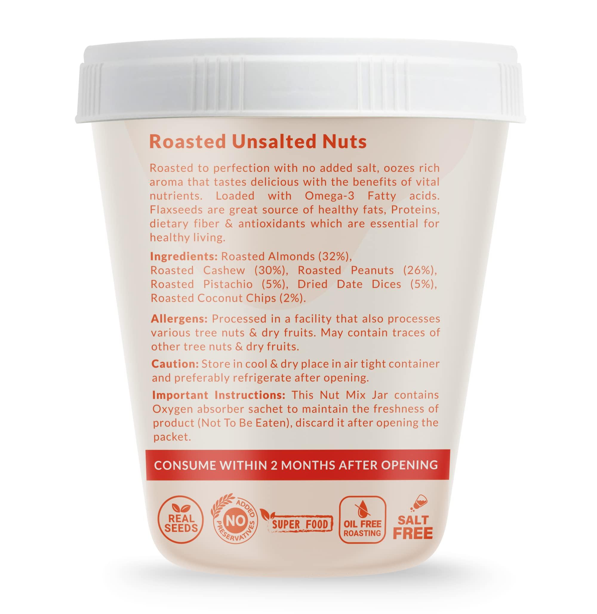 THE NUTRITION FACTORY The Nutrition Factory Roasted Nuts, Unsalted, 325g (California Almond, Cashew, Premium Peanuts, Pistachio, Coconut Flakes, Dates)