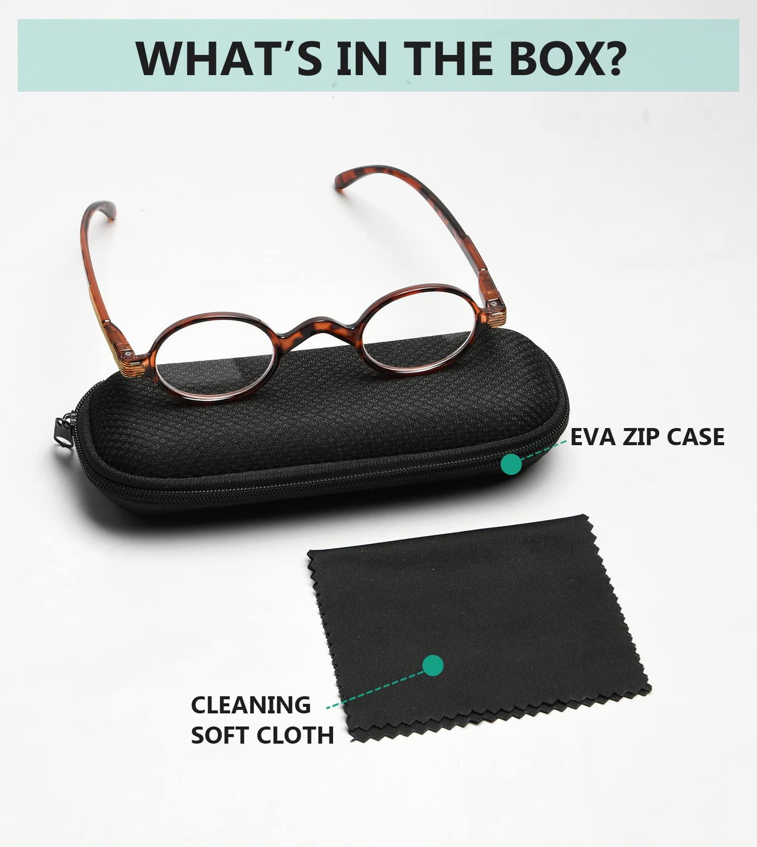 Eyekepper Eyekepper Readers Spring Temple Vintage Mini Small Oval Round Reading Glasses Tortoise +3.0