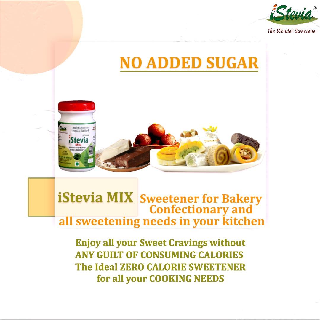 ISTEVIA iStevia Mix Natural stevia Sweetener powder for Bakery & Confectionery| Approx 25 times Sweeter than sugar (250 Gms)
