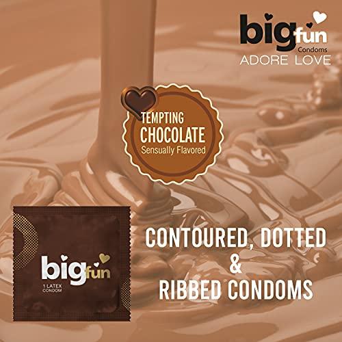 BIGFUN Bigfun Flavoured Condoms Combo Pack of 10(3Pcs Each Pack) | Dotted, Ribbed & Contoured Long Lasting Condoms For Men | Tempting Chocolate Flavored (Total 30 pcs)