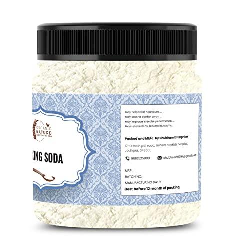 ORGANIC NATURE Organic Nature Baking Soda | Uses for Cleaning Face Skin Teeth Whitening Cooking Eating (Jar Pack) (250 Grams (Pack of 1 of 250 Grams))