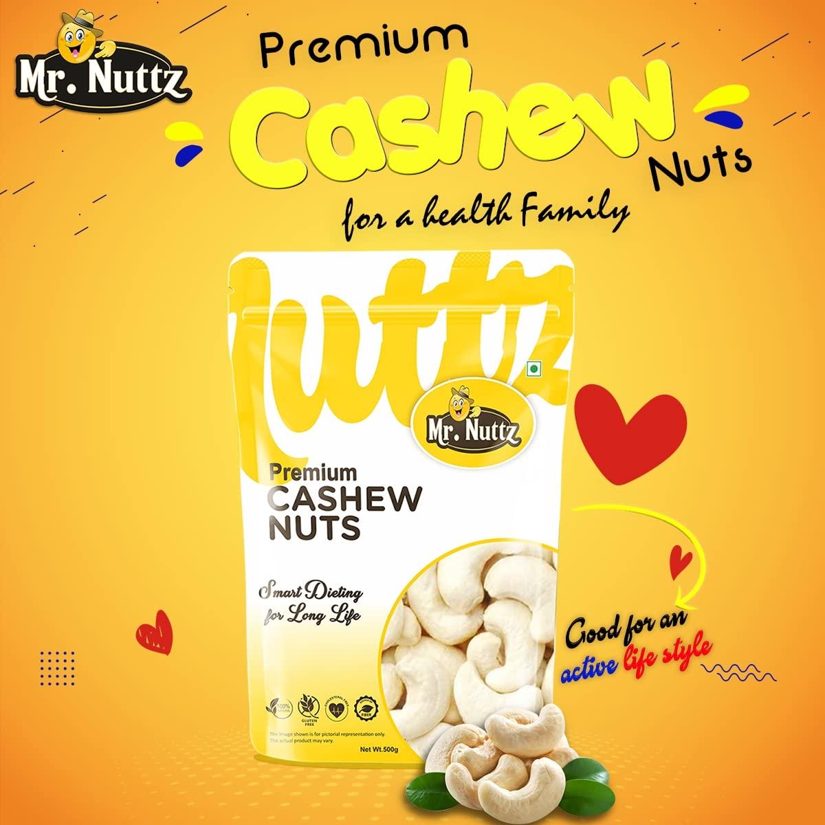 Mr.NUTTZ Mr.Nuttz Premium 4pc Broken Cashews Nut Tukda Kaju 1kg (Pack Of 2-500g Each)