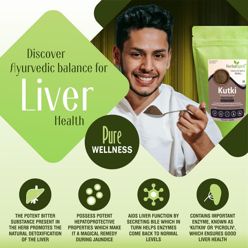 HerbalSpirit Herbal Spirit Kutki Powder for Liver, 250gm | kutki powder organic | Picrorhiza Kurroa |