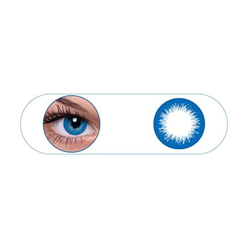 Generic Aryan One Day Disposable Color Contact Lenses with Ultimate Quality Hioxifilcon A, Daily Use Zero Power Lens for Men and Women - Salted Blue (Pack of 5)
