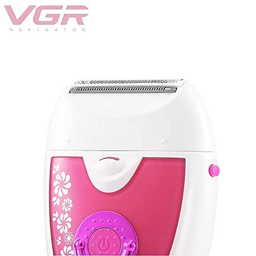 VGR VGR V-722 Cordless Professional 2-in-1 Women Epilator & Shaver for different body areas for Wet & Dry use 35 minutes Runtime - Pink