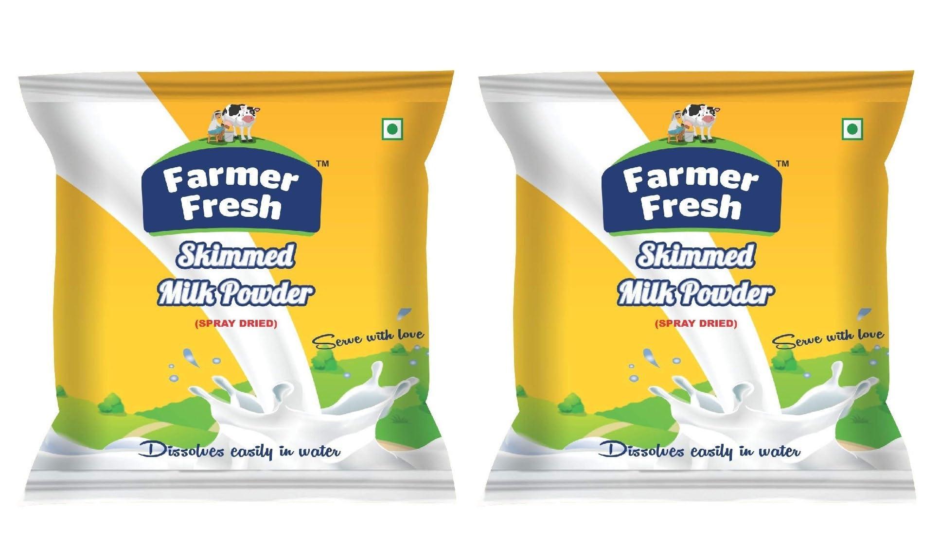 Farmer Fresh Farmer Fresh All-Natural Skimmed Milk Powder, 500g Pack of 2 - Perfect for Tea, Coffee & Everyday Use, 100% Pure Non-Fat Dry Milk