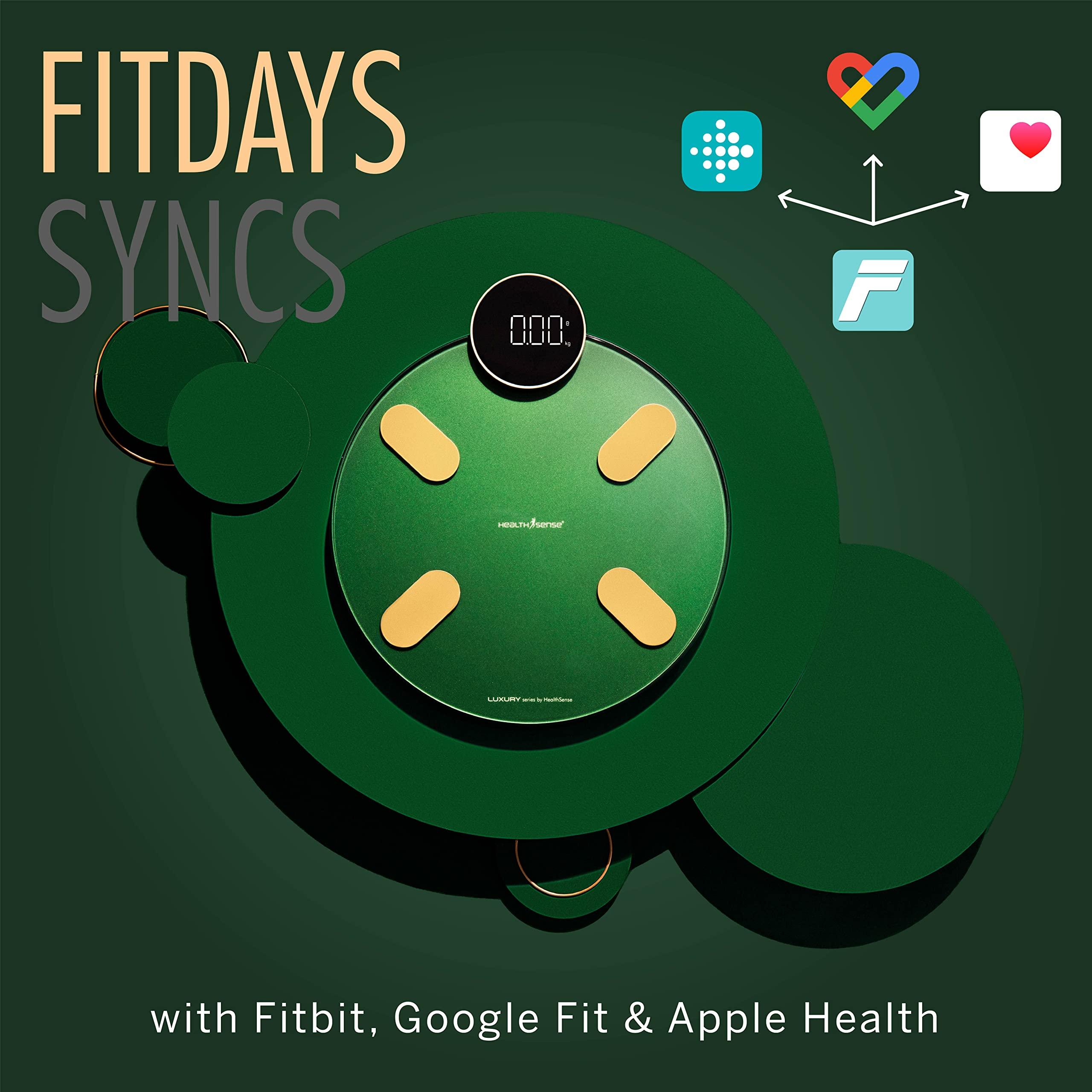 HealthSense HealthSense Bluetooth BMI Weight Machine for Body Weight, Digital Body Fat Analyzer Machine & Smart Body Composition Scale with Mobile App, 13 Body Composition, LED Display, BIA Technology & 1 Year Warranty S1 Luxury