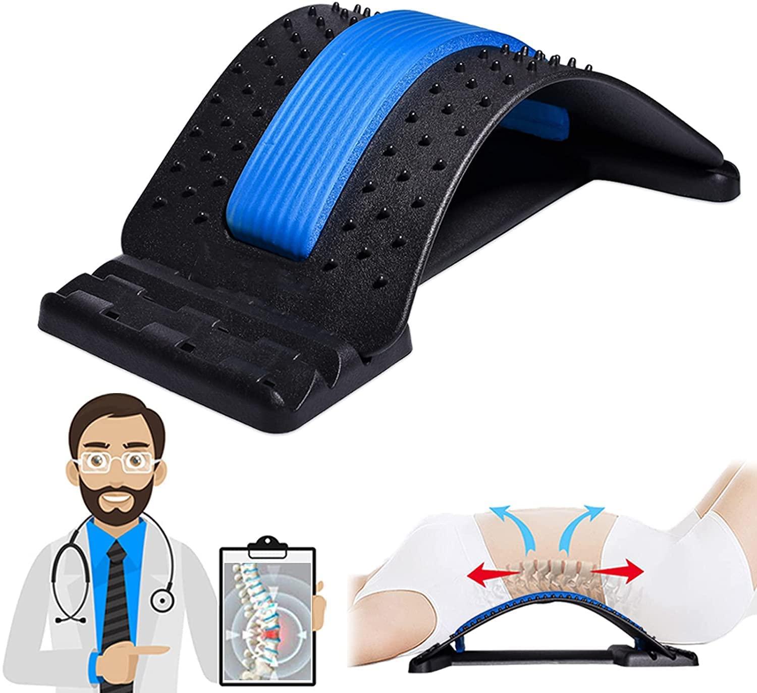 ERICHSEN Back Stretcher Device for Bed Chair & Car, Multi-Level Lumbar Support Spine Board for Lower and Upper back Muscle pain relief With straps, Doctor Recommended