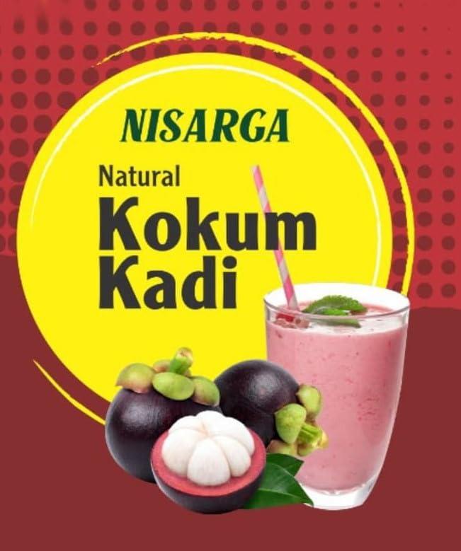 NISARGA NISARGA Kokum Juice (Agal) Concentrate - 750 ml - NO SUGAR I Kokum Kadi I Makes around 8 Litres of ready to drink Juice I Kokum Juice Extract I No Artificial Flavours, No Artificial Colours, No Preservatives.