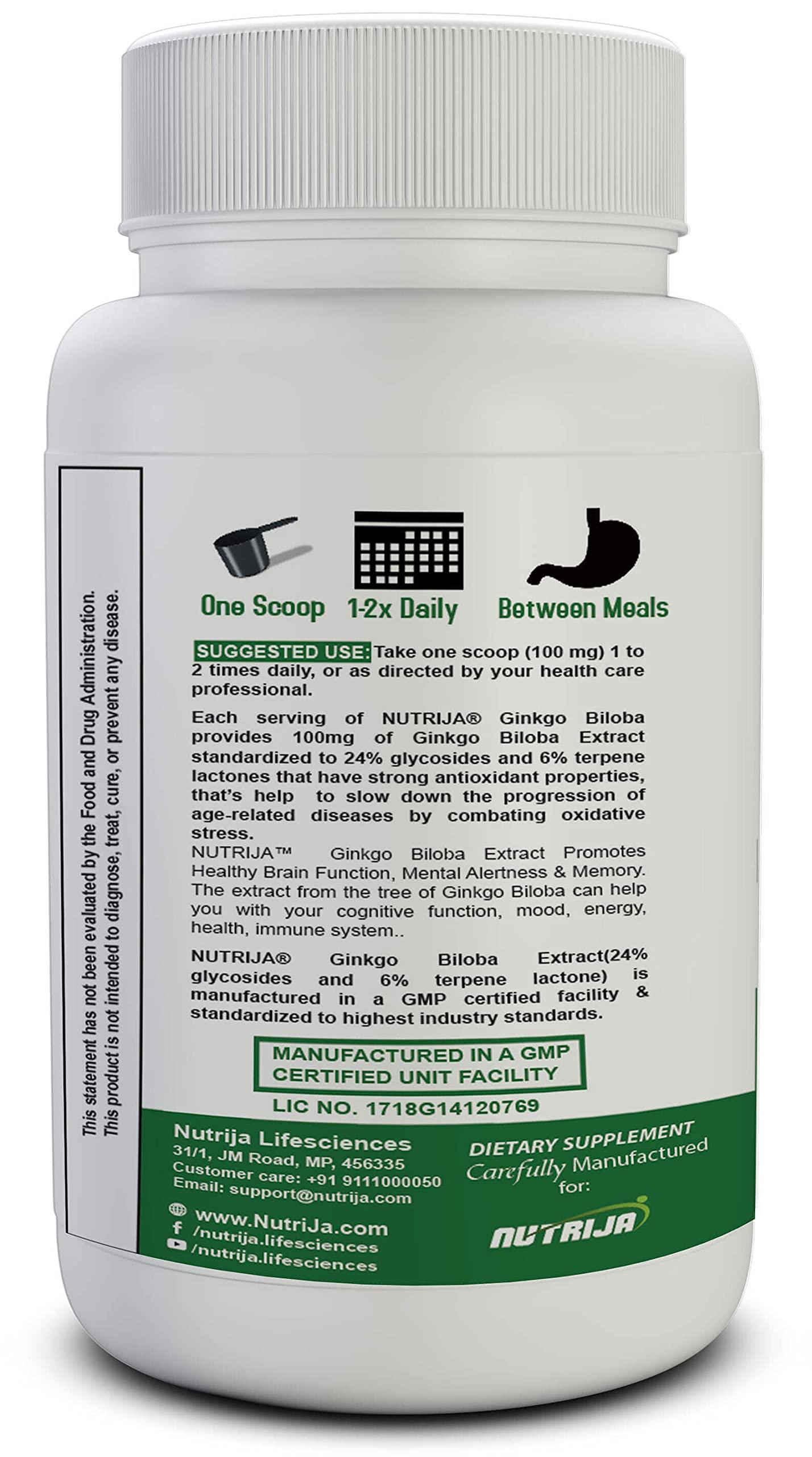 NutriJa NutriJa Ginko Biloba Extract [Memory,Focus ] - 50g Powder