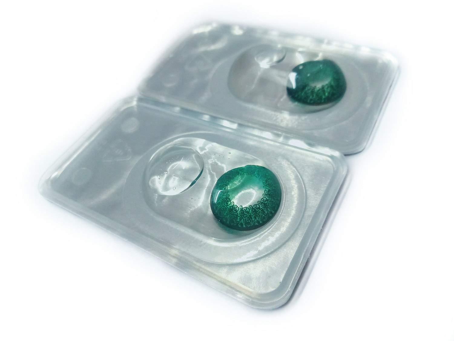 Crosetta Crosetta Spiral Patterned Green Contact Lens (Zero Powered | Lens Case Free)