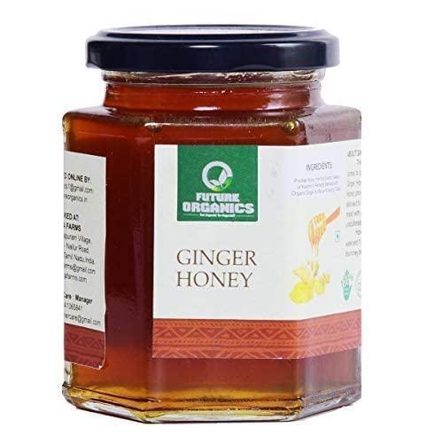 FUTURE ORGANICS –Eat Oragnic! Be Organic!! Future Organics Premium Honey with Ginger - 350 Gram | Delicious Honey Made with 100% Pure, Natural & Organic Ingredients | No Artificial Color | No Added Sugar