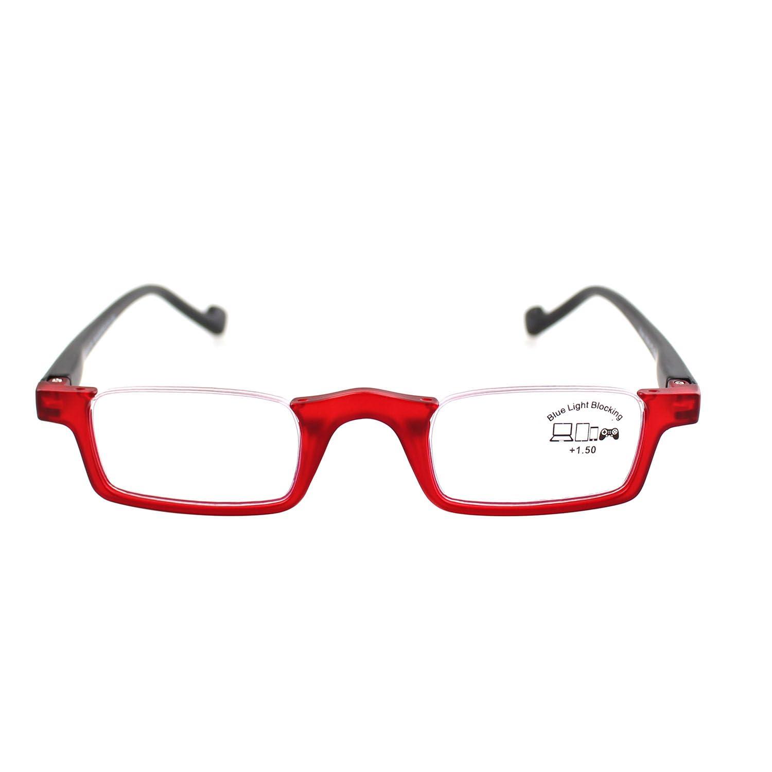 ESPERTO READERS ESPERTO READERS Roady Reading Glasses - Blue Cut Lens With Antireflection & Ultra Light Weight For Men & Women +1.00 to +3.00 Power Half Rim - RED (+2.25)