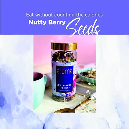 arome arome Premium Nutty Berry Seeds, 100 gm Pack | Mixed Nuts like Almond, Pista, Cranberry, Blueberry, Flax & Sesame Seeds | Healthy Snacks for Small Hunger | Assorted Dry Fruit, Berries and Nuts Mix