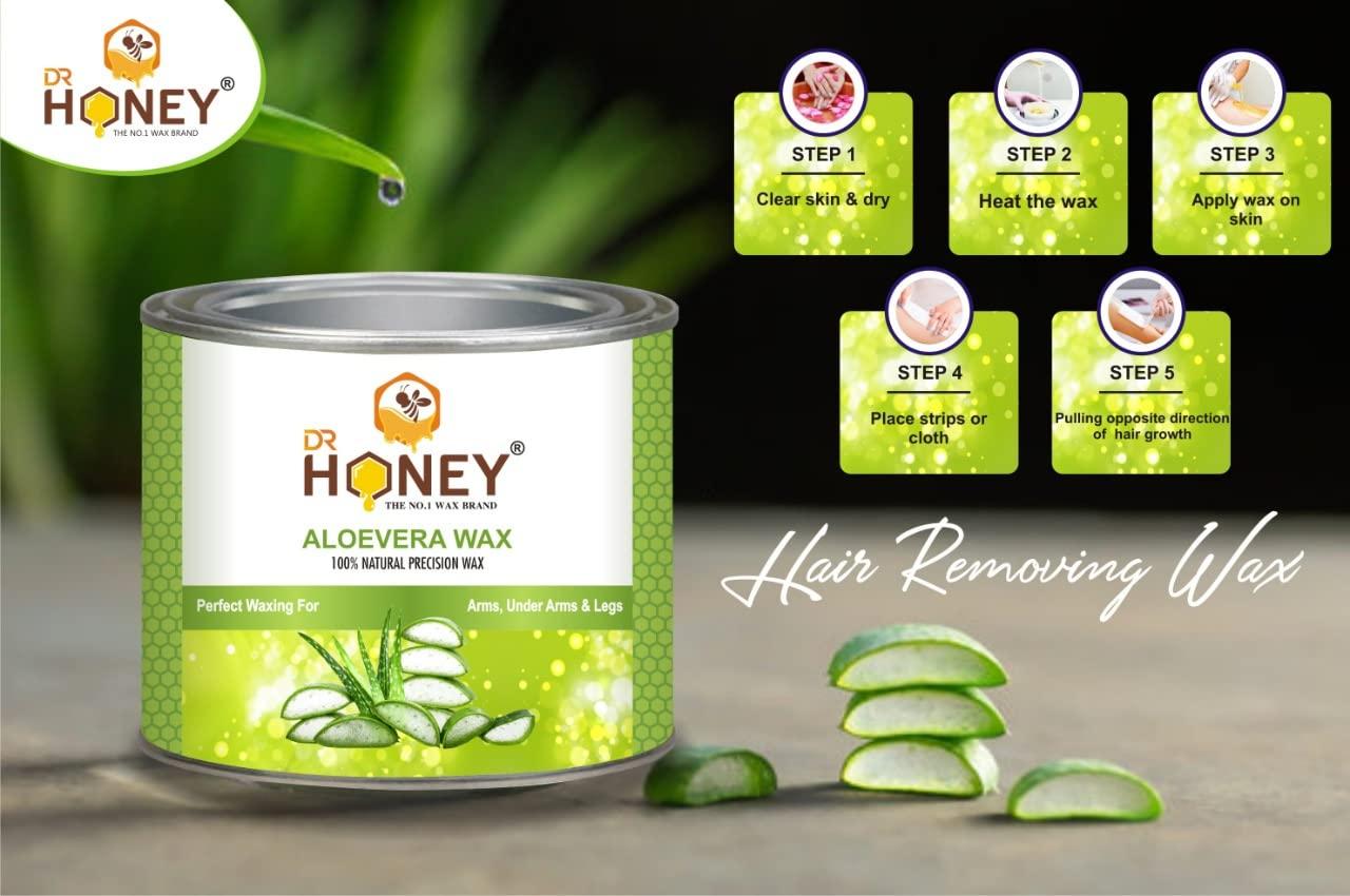 DR HONEY DR HONEY AloeVera strip and stick and wax Hair Remover Wax for Women, Body & Face Waxing, Natural Ingredients for Women, Body soft and for all skin wax strip and stick 600 gram