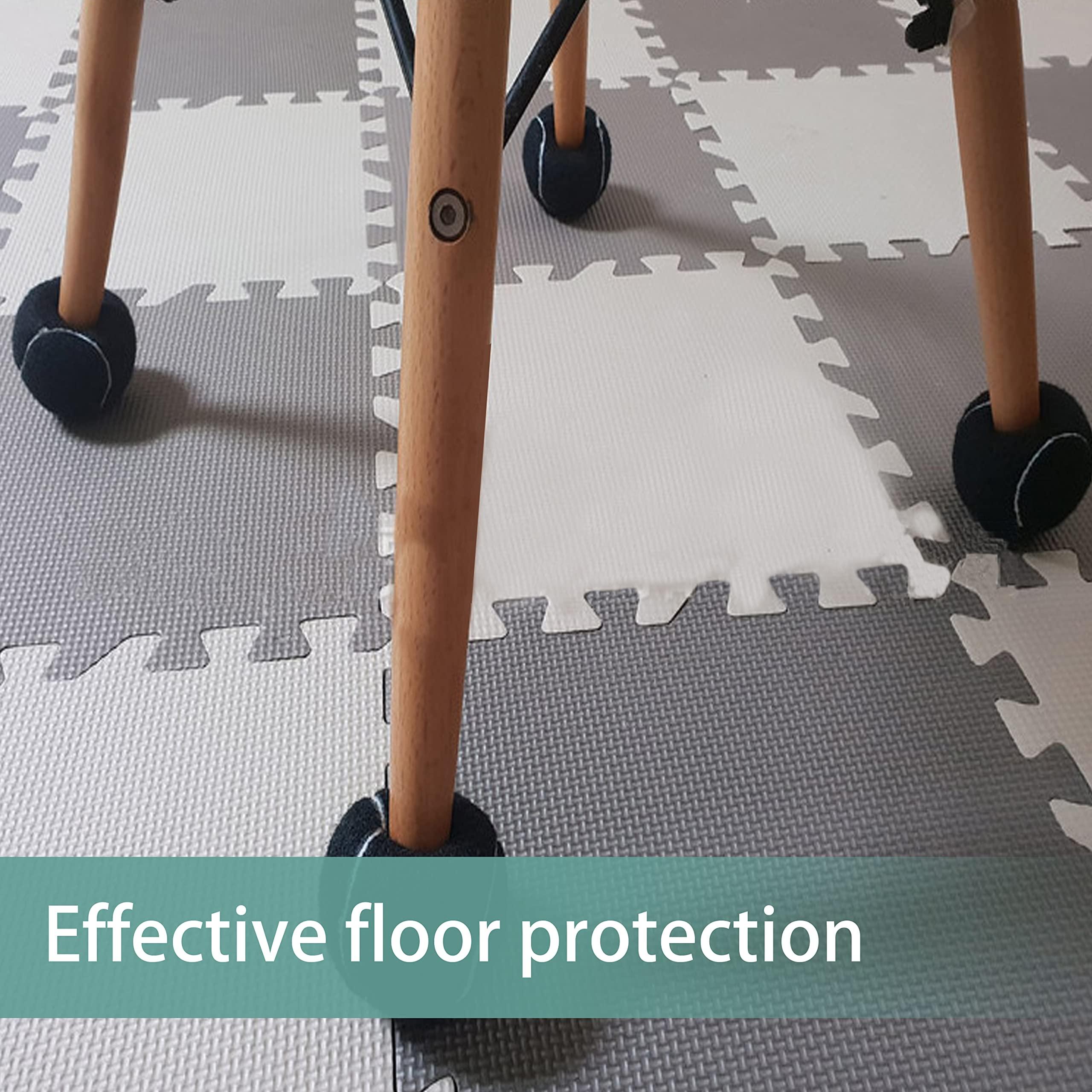 HPWFHPLF HPWFHPLF Precut Tennis Balls, 4PCS Walker Glide Balls, Heavy Duty Long Lasting Felt Pads for Furniture Legs and Floor Protection (Black)