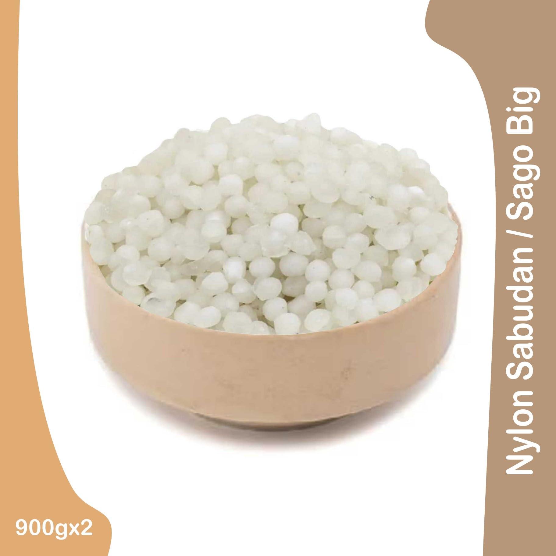 Organic Platter Nylon Sabudana Big, Nylon Sago,Nylon Crystal (Sago), Javvarisi/Tapioca pearls (Pouch) (1800)