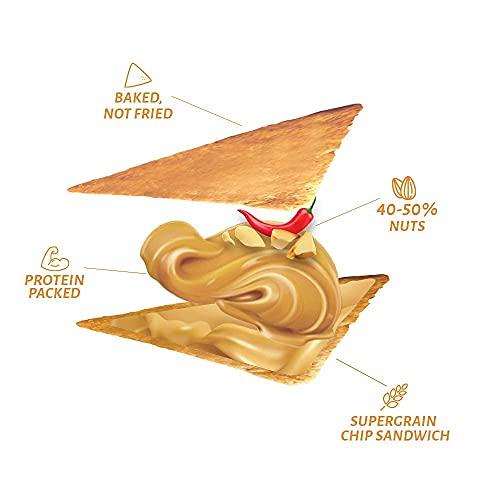 Open Secret Open Secret Spicy Peanut Butter Chips (Pack of 30)| Baked, Not Fried| Spicy Peanut Butter Nutty Dry Fruit Sandwich | Rich in Protein Less Fat | Healthy Diet Snack Pack