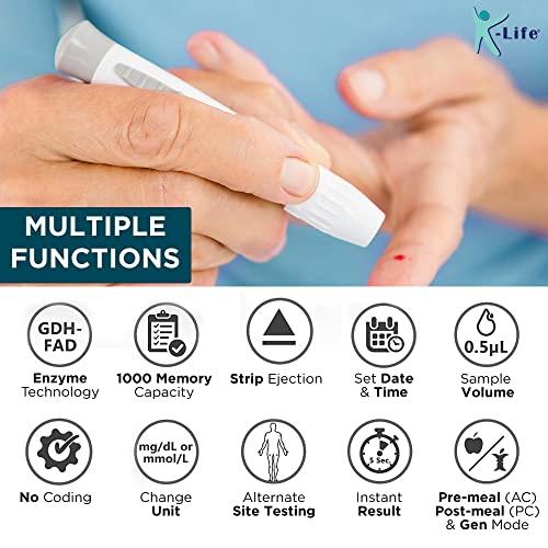 K-Life K-Life Gluneo lite Fully Automatic Blood Glucose Sugar Testing Machine with 25 Strips (black)