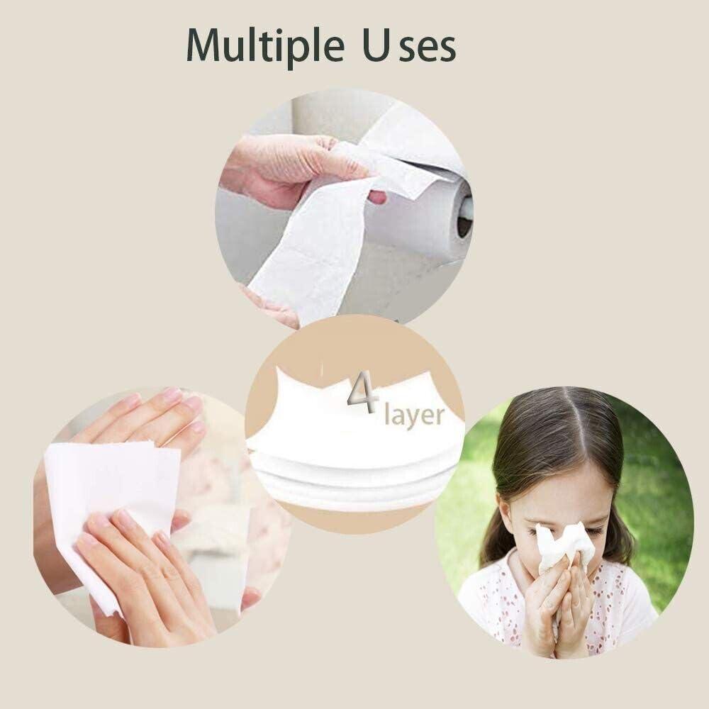 Magic Providers Magic Providers Premium 4 Ply Toilet Paper Roll | Toilet Tissue | Toilet Napkin | Bathroom Tissue Roll, 300 Sheets (Pack of 6) Total 1200 Sheets | Ultra Soft and Non Stick Material