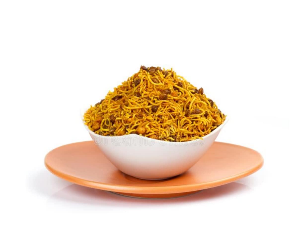 OKHLI MUSAL BRAND Lohagarh Classic Dal Moth Namkeen Bhujiya Sev Farsan/Moth Dal Dalmoth Bhujiya Namken/Organic Namkeen/Bharatpur Healthy Snack|Made with 100% Groundnut oil Dal Bhiji Sev-1Kg*6Pack