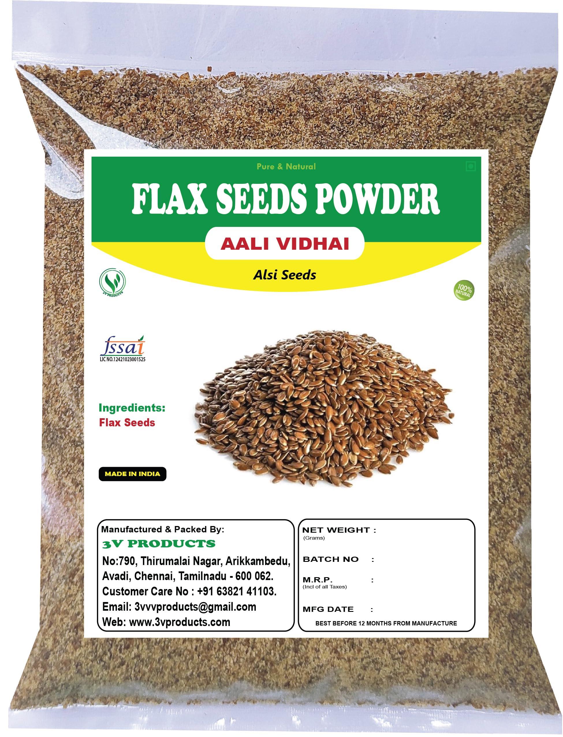 3V PRODUCTS 3V PRODUCTS: Flax Seeds Powder 100g | Aali Vidhai Powder | Alsi Seeds | Agase Beeja Seeds
