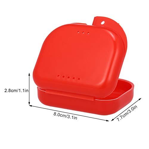 Qnotici Denture Box Denture Case Dental False Teeth Cleaning Box Denture Bath Container Retainer Denture Holder