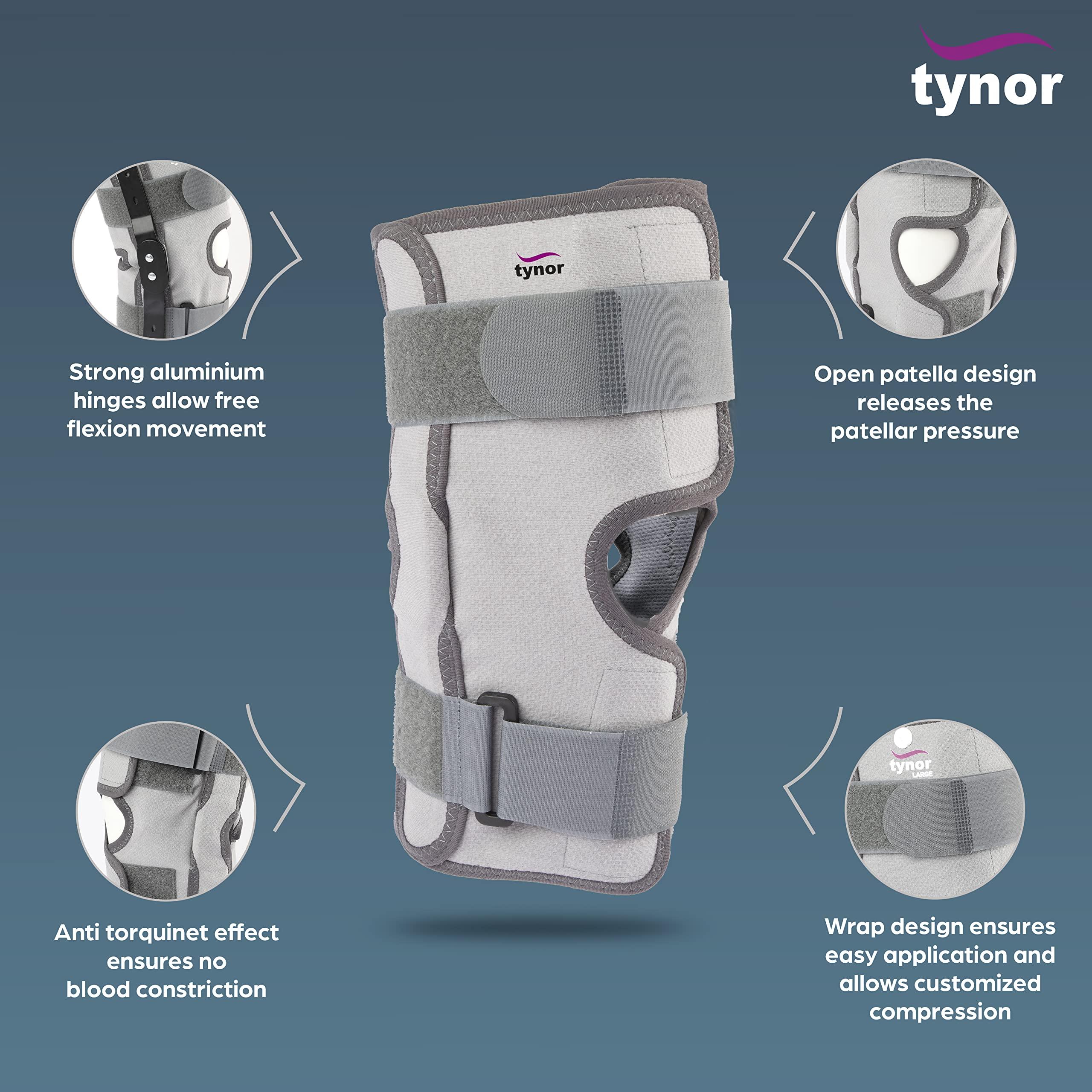 TYNOR TYNOR Functional Knee Support, Grey, Medium, 1 Unit Elbow Crutch Adjustable, Silver, Universal Size, 1 Unit