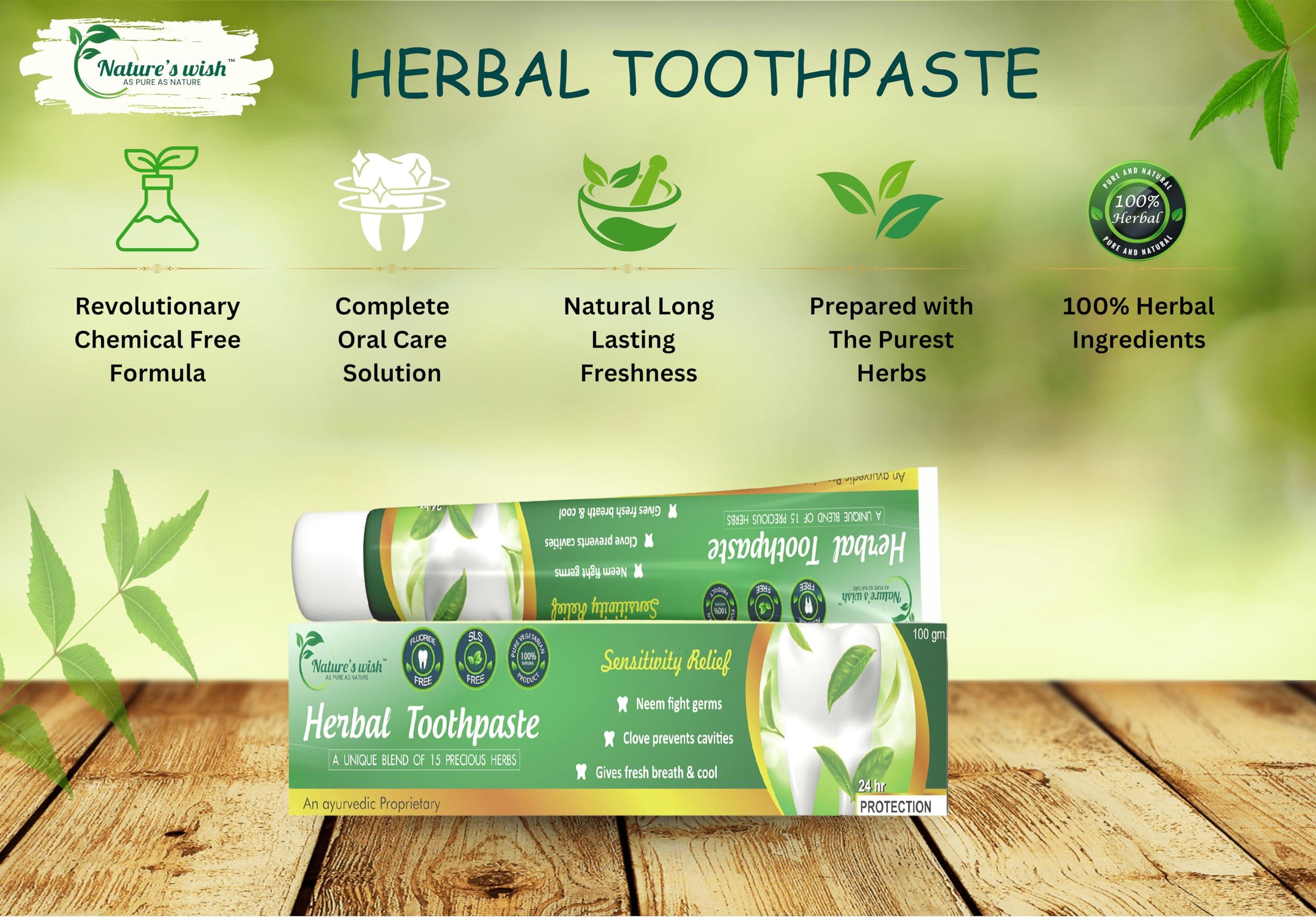 Nature\'s wish Nature\'s wish Herbal Toothpaste (Fluoride, SLS, SLES & Paraben Free)