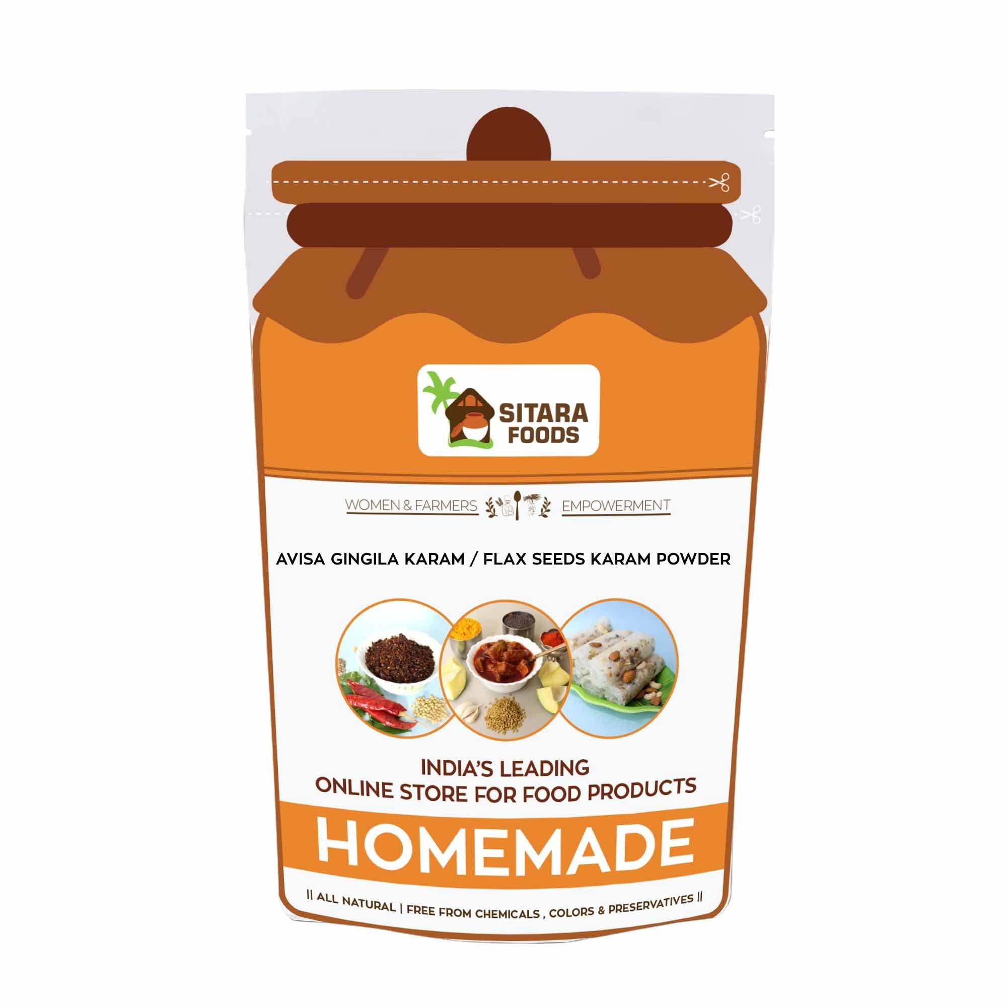 SITARA FOODS Sitara Foods Flax Seeds Chutney powder for idly and dosa 250 Grams pack