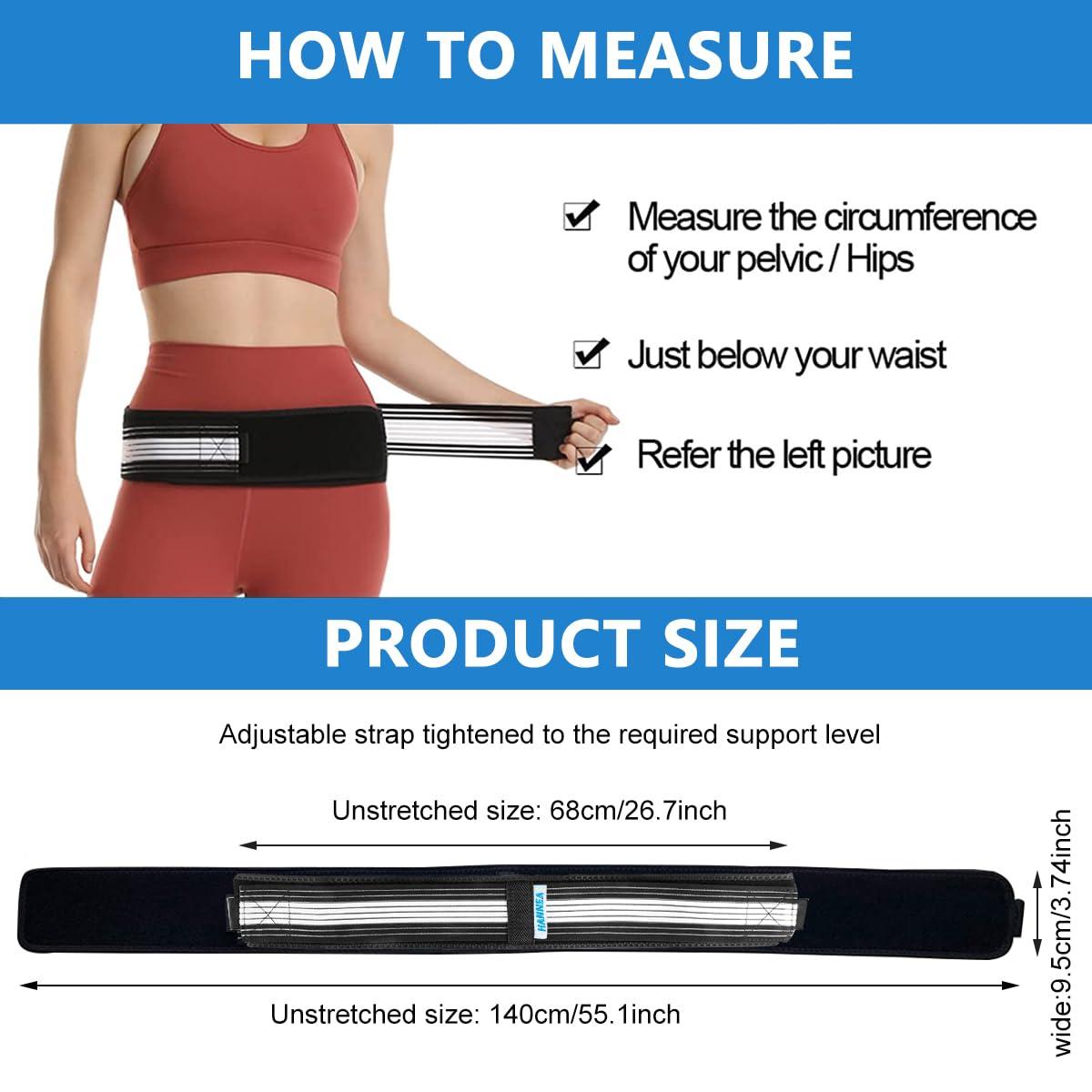 Hannea HANNEA Sacroiliac SI Joint Hip Belt - Lower Back Support Brace for Men and Women - Hip Braces for Hip Pain - Pelvic Support Belt - Trochanter Belt (Regular)( L140*9)
