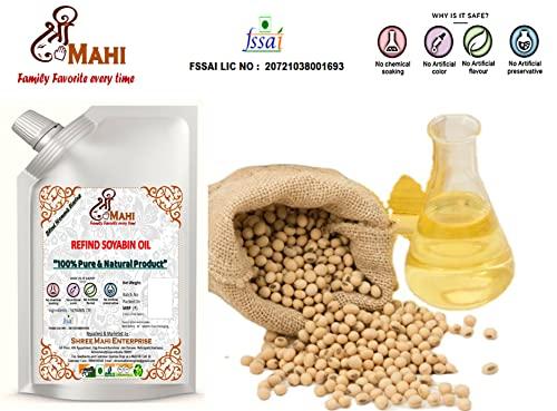 SHREE MAHI ENTERPRISE Shree Mahi Refind Soyabin Oil 100% Natural, Healthy and Chemical Free 1 litre Pouch
