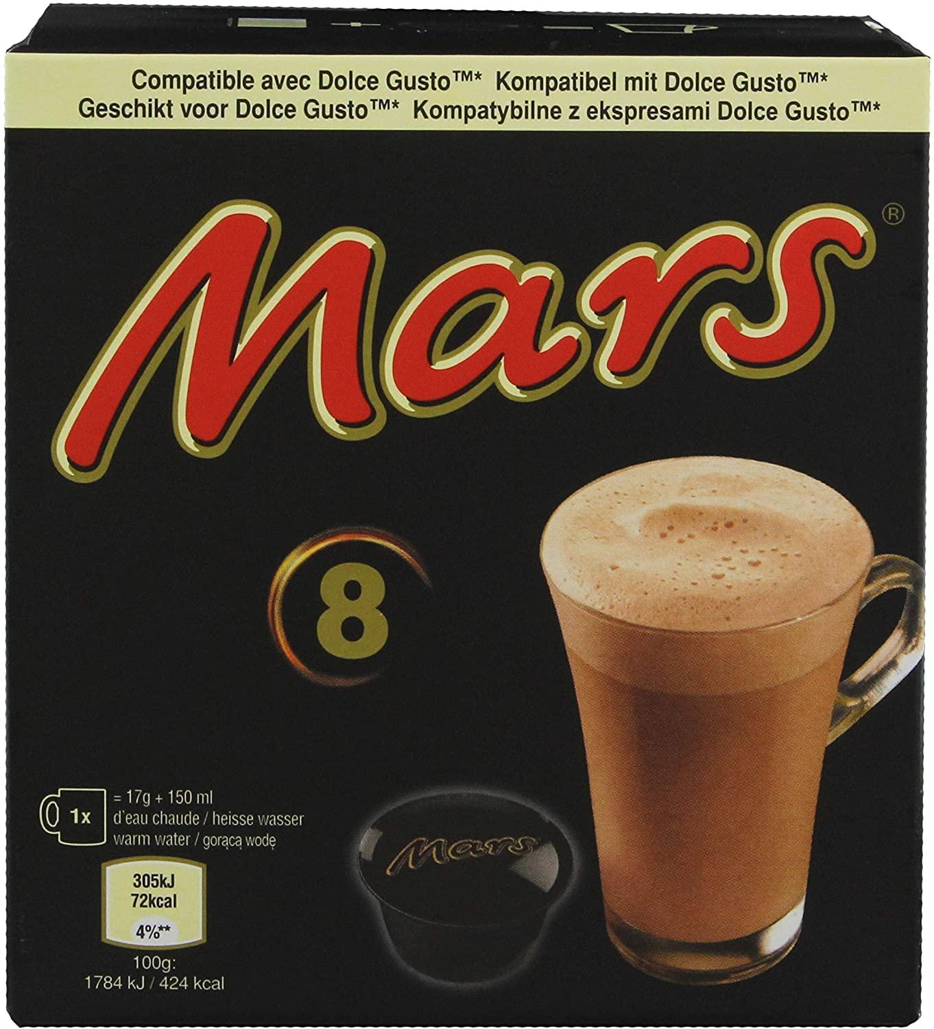 Mars Wrigley Mars Hot Chocolate Pods Compatible With Nescafe Dolce Gusto Machines 8 Pods 136g