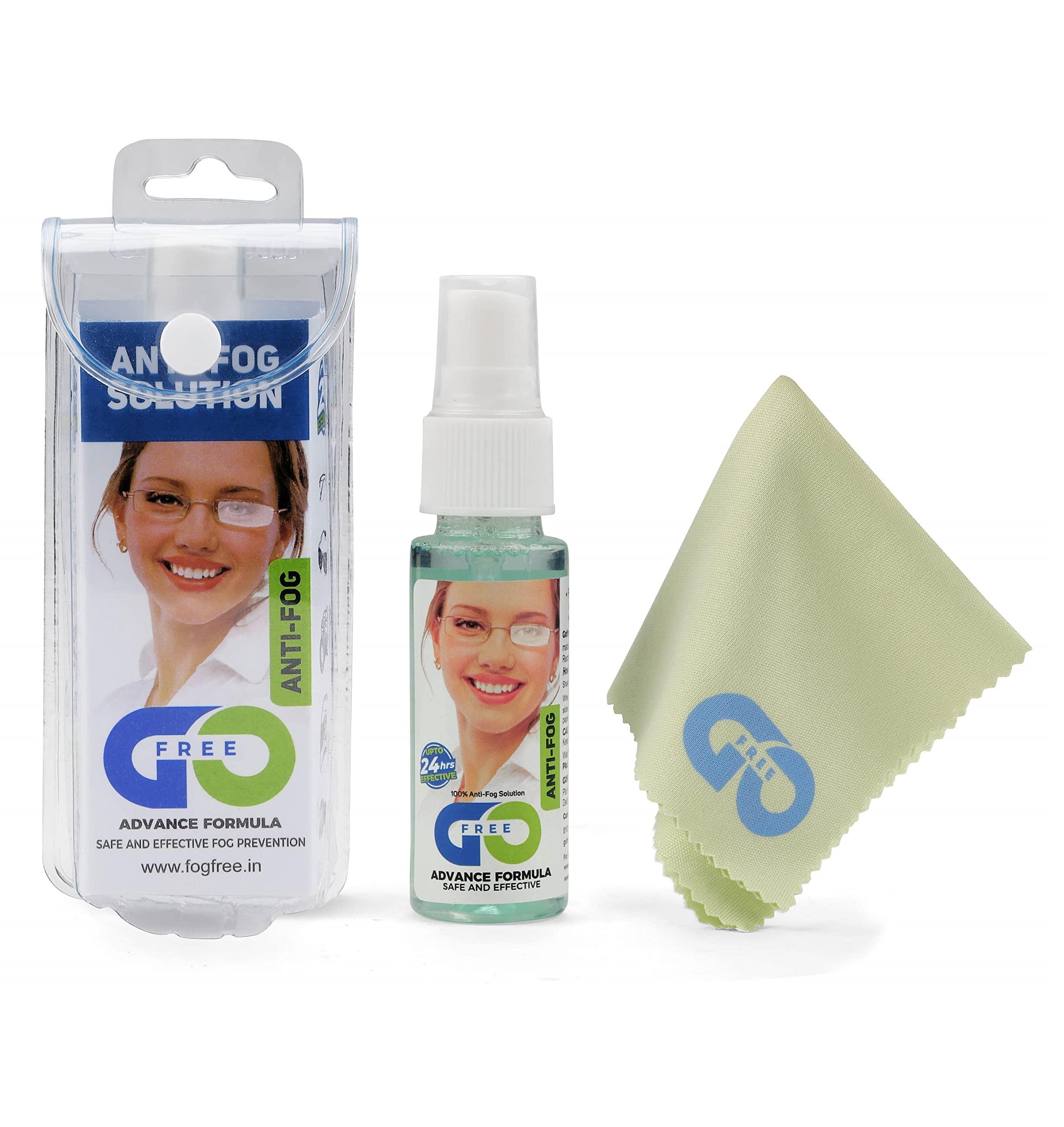 GOFREE GOFREE Anti-Fog Spray Kit With Cleaning Cloth For Spectacles, Glasses, Camera Lens Patented & Advanced Formula Solution (30 ML) Effective Up to 24 Hrs - (Pack Of 2)