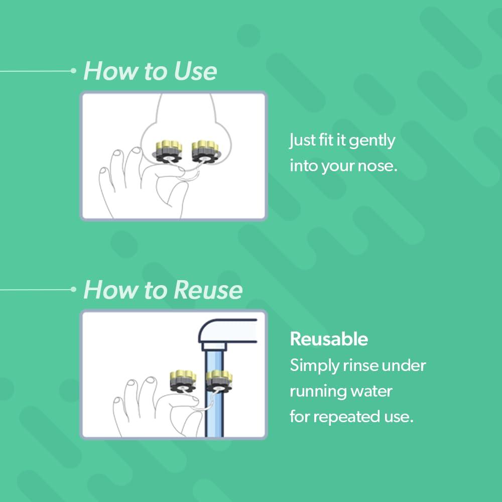 KOKOK KOKOK 3-Ply Nose Filter Reusable Breathable Nasal Plugs Air Filteration for Dust, Pollution, Block Cold Air - Pack of 3 (Small)