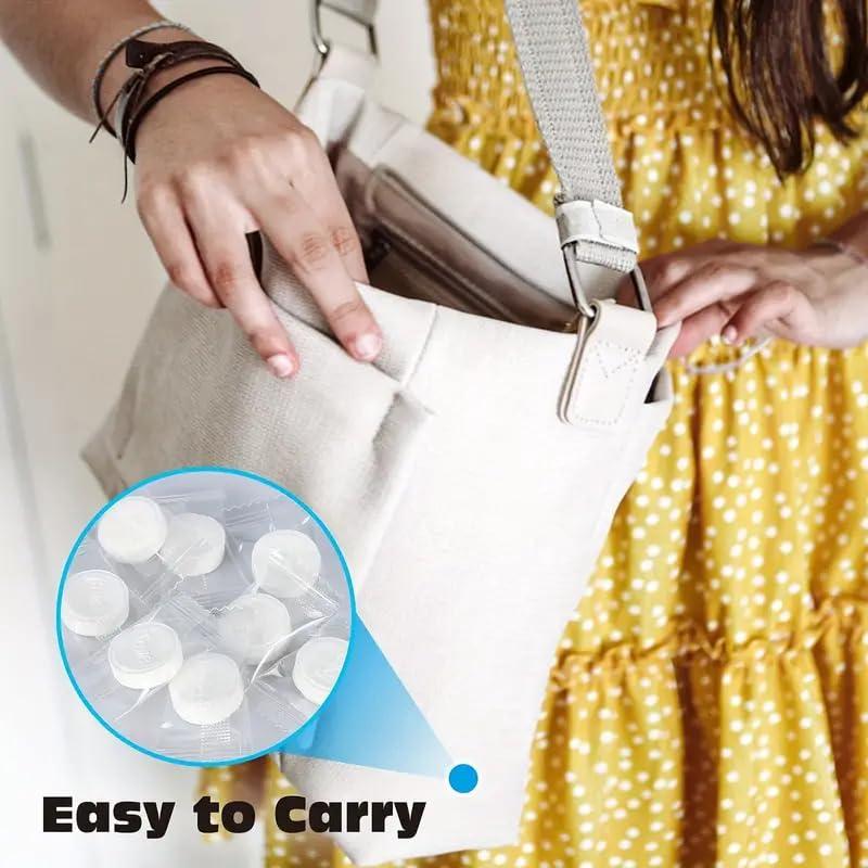 NavaFresh Basics Magic Tablet Coin Compress Facial Coin Tablet Tissue Wipes Napkin (Rose scented) Candy Packing for 100% Hygine cany pack of 150 Rose Fragrance