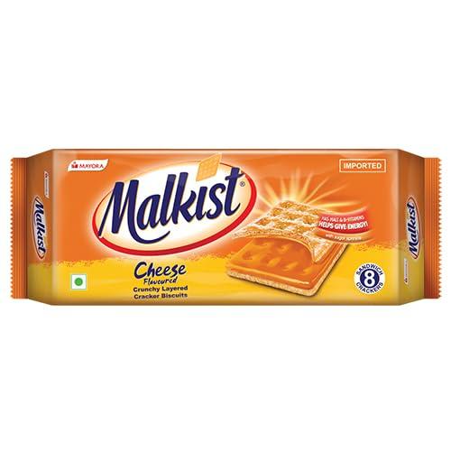 Malkist Malkist Cheese Flavoured Cracker Biscuits | Family Pack | 144gm (Pack of 8)