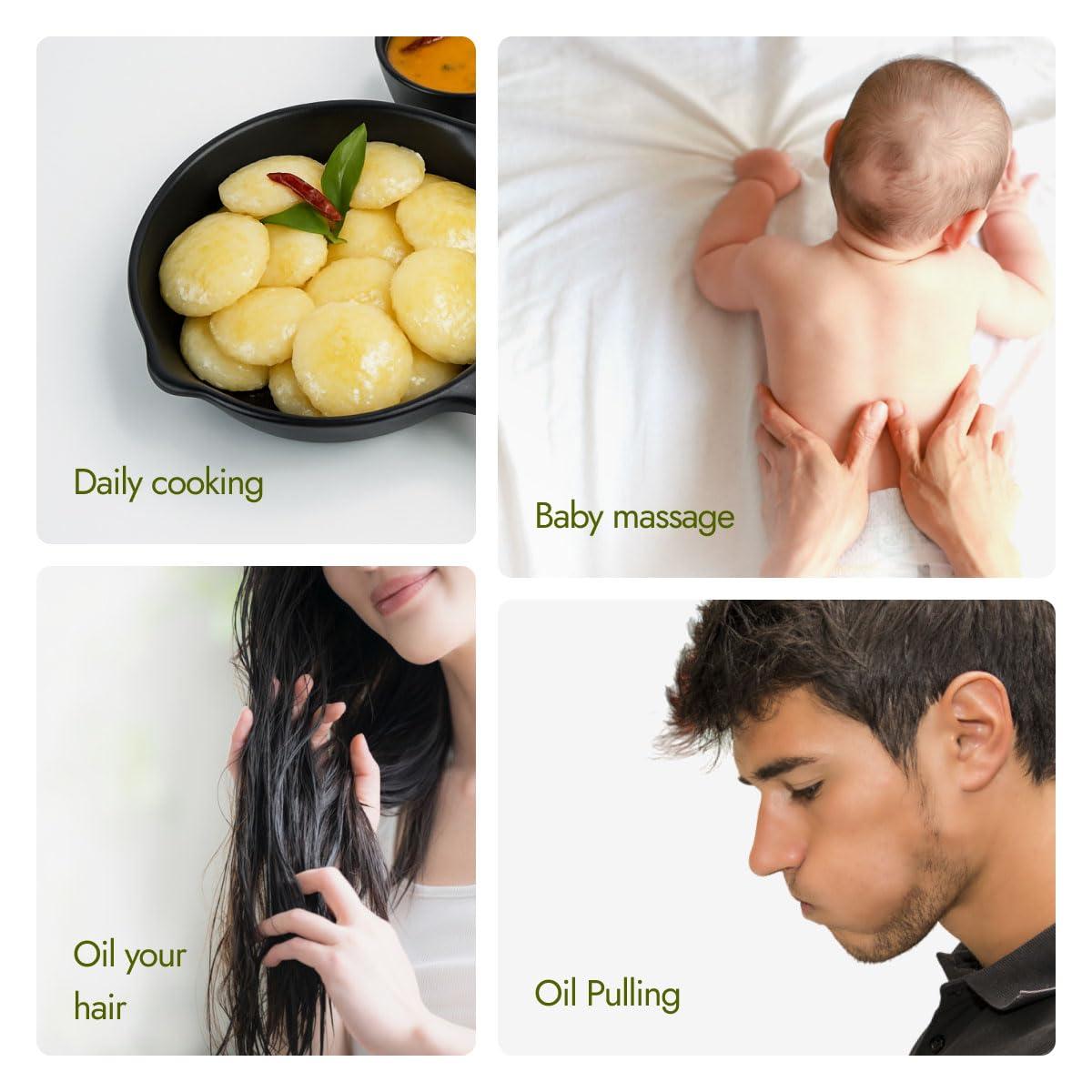 Kapiva Kapiva Virgin Cold-Pressed Coconut Oil | 100% Pure, Organic & Edible | For Cooking, Skin & Hair Health, Oil Pulling (500ml) - Super Saver Pack of 2