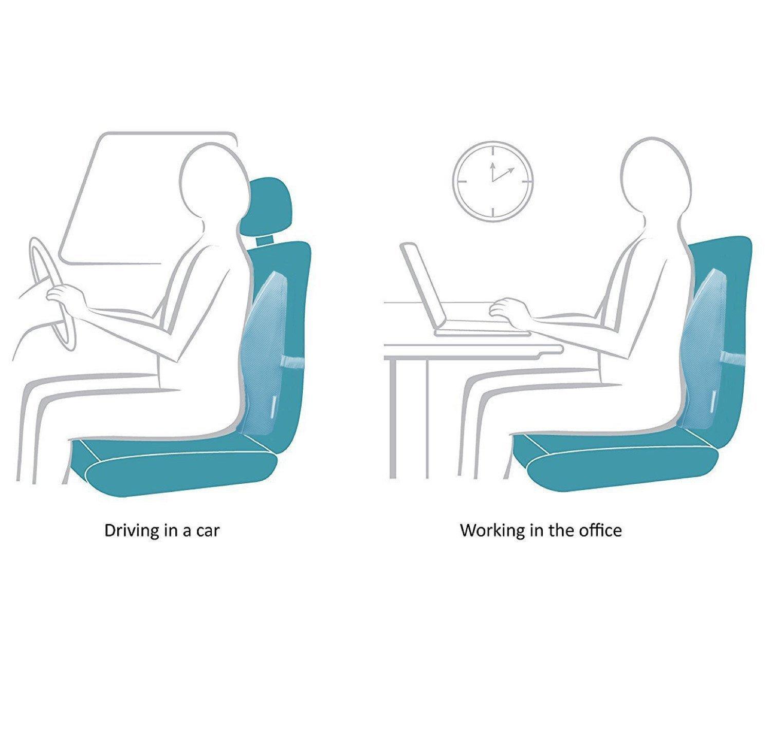 Orthowala Orthowala Car Backrest - Support For Chair And Car Seat For Back Pain -Medium Size