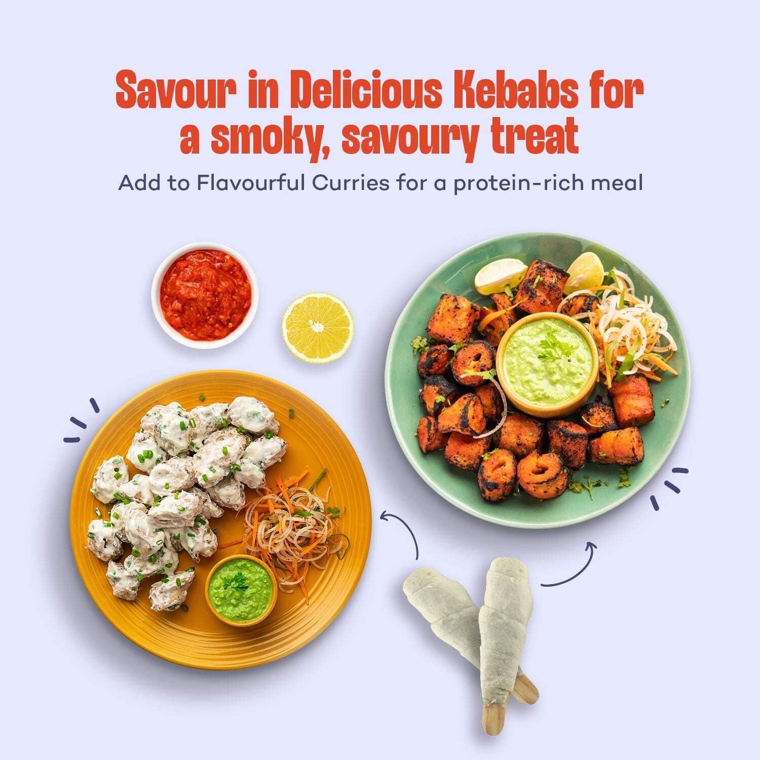 urban platter Urban Platter SOYA Chaap in Brine, 800g (Pack of 2)(Canned | Chunks on Stick | Drained Weight - 500g, Rich in Plant Protein| Soy Chap)