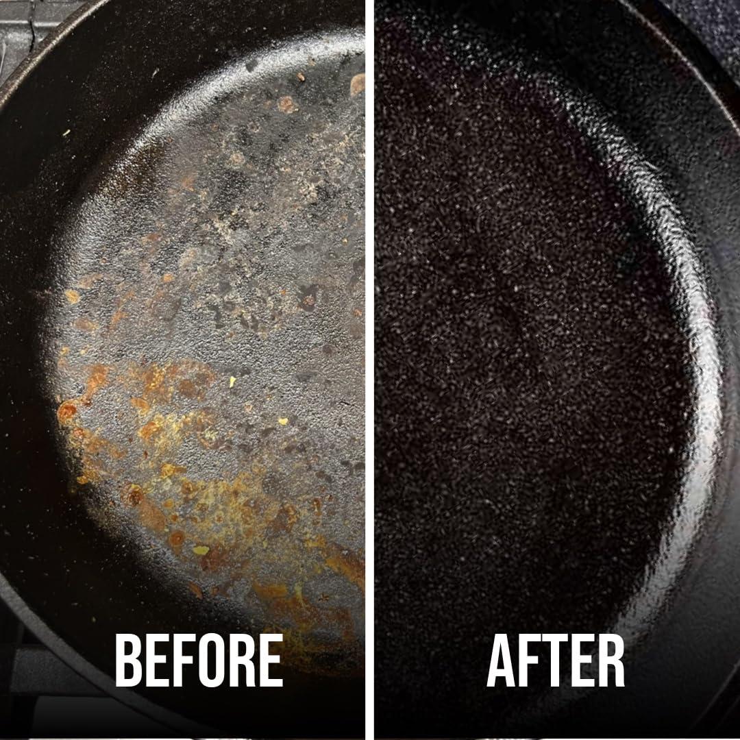 CM SCRUBBER CM SCRUBBER Knapp Made Original 4\" Cast Iron Scrubber- Chainmail Scrubber for Cast Iron Pans, Hard Anodized Cookware and Other Pots. Stainless Steel Cast Iron Cleaner.