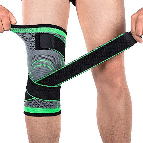 Decdeal Decdeal 1PC Knee Support Professional Protectives Sports Knee Pad Breathable Bandage Black+Grey XL