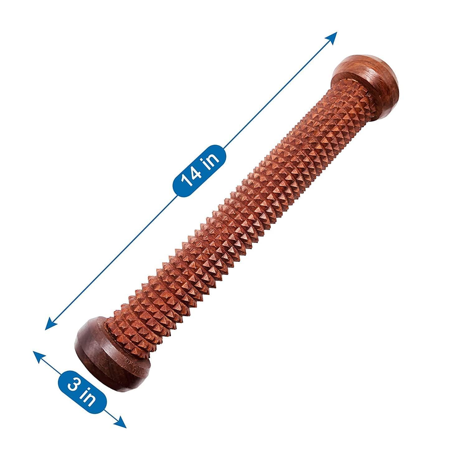 Silistar Silistar 14” Rose Wood Dual Foot Massage Single Roller Wooden Massager for Dual Deep Tissue Therapy – Massage and Acupressure for Feet, Sore Leg Muscles Pain