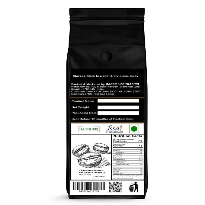 Green Green Life Robusta Coffee Powder 250 Gm No Chicory | Freshly Roasted and Ground| Medium Dark Roast