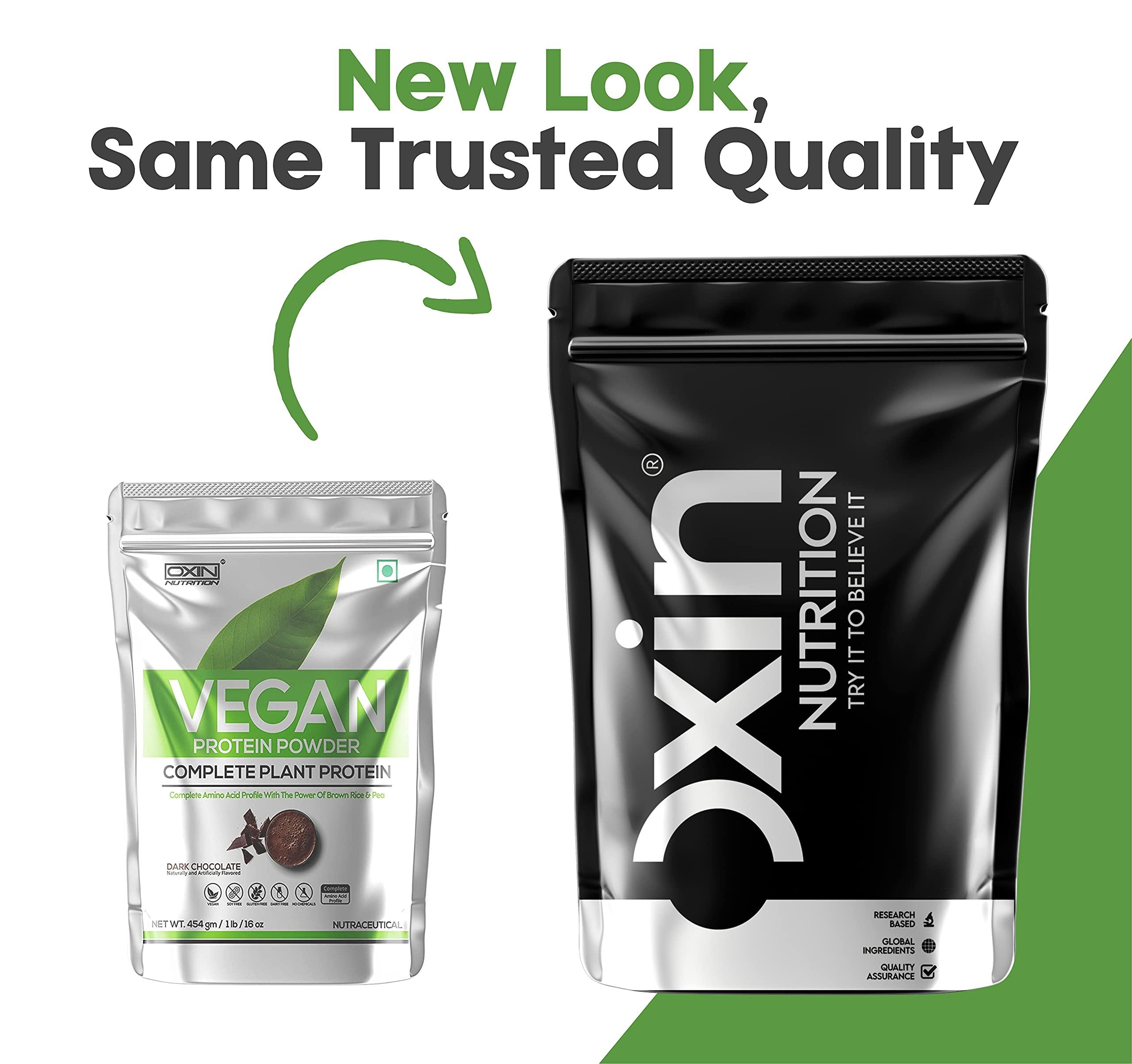 Oxin Nutrition Oxin Nutrition Vegan Plant Protein Isolate 25g Clean Protein For Men & Women Complete Amino Acid Profile 100% Vegan Lactose Free Gluten Free (Dark Chocolate 1lb / 454g)