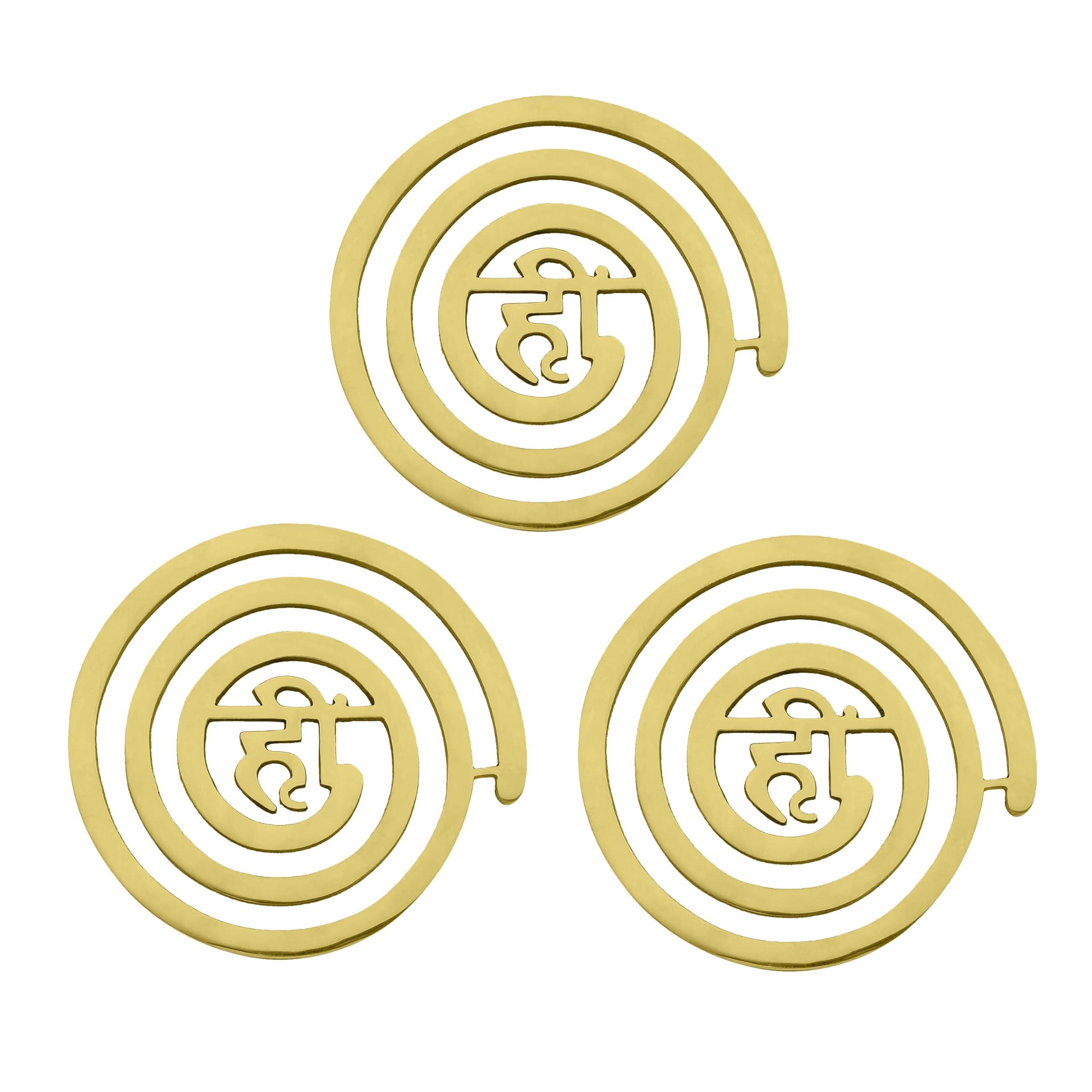 TREEMAISON TREEMAISON Vastu Helix Brass (Hii) | Helix Earth (North-West) | Main Door Entrance & Toilet Dosh Correction | Vastu Dosh Nivaran Remedies (4-inch) | Pack of 3