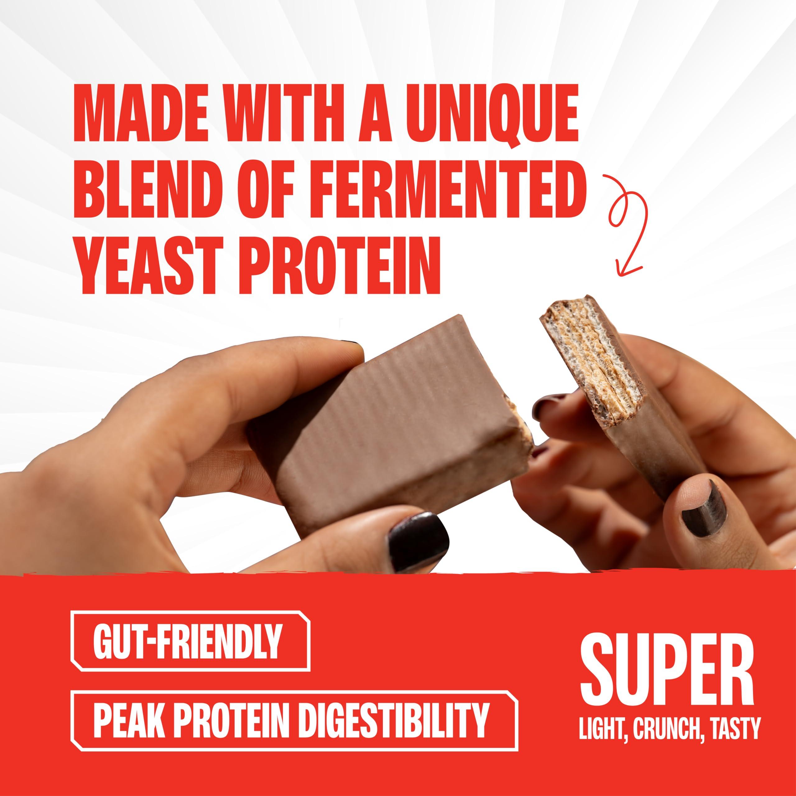 Superyou SuperYou Choco Peanut Butter Protein Wafer Bars (Pack of 10)|10g Protein, 3g Fiber, No Added Sugar|Yeast Fermented Protein|Energy Bars|Crunchy Wafer Bar|100% Vegetarian|No Palm Oil|400g