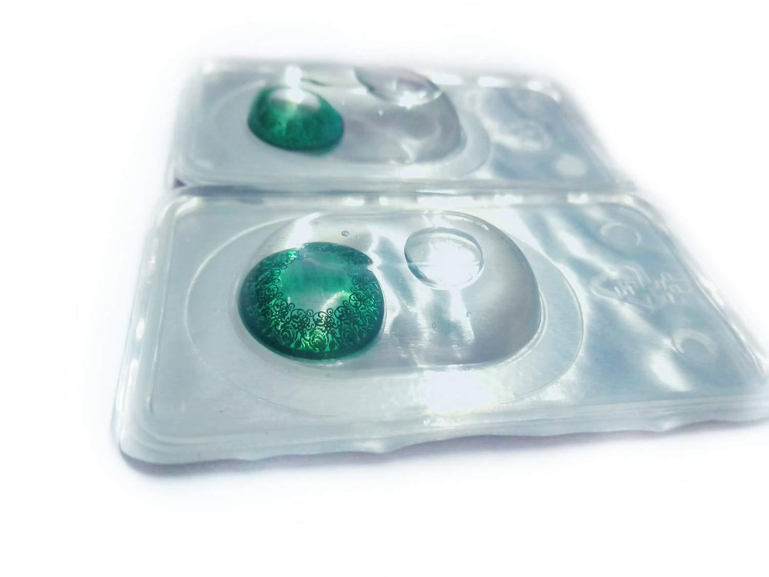 Crosetta Crosetta Spiral Patterned Green Contact Lens (Zero Powered | Lens Case Free)