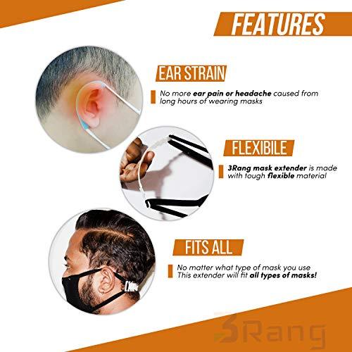 3 Rang 3 Rang Unbreakable Face Mask Holder and Extender Wear the mask longer without headache and Ear-pain (Grey, pack of 4)