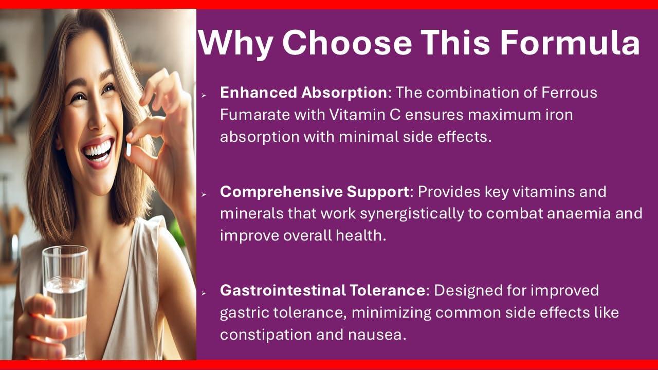 FERLON-FORTE FERLON-FORTE: Iron Supplement ( Pack Of 100 Veg Tablets) The Ultimate Therapy for Iron Deficiency, Pregnancy & Lactation Support, Compensate Blood Loss During menses & Post Surgery, Combat General Weakness, Boosts Energy and Immunity : Ferrous Fumara